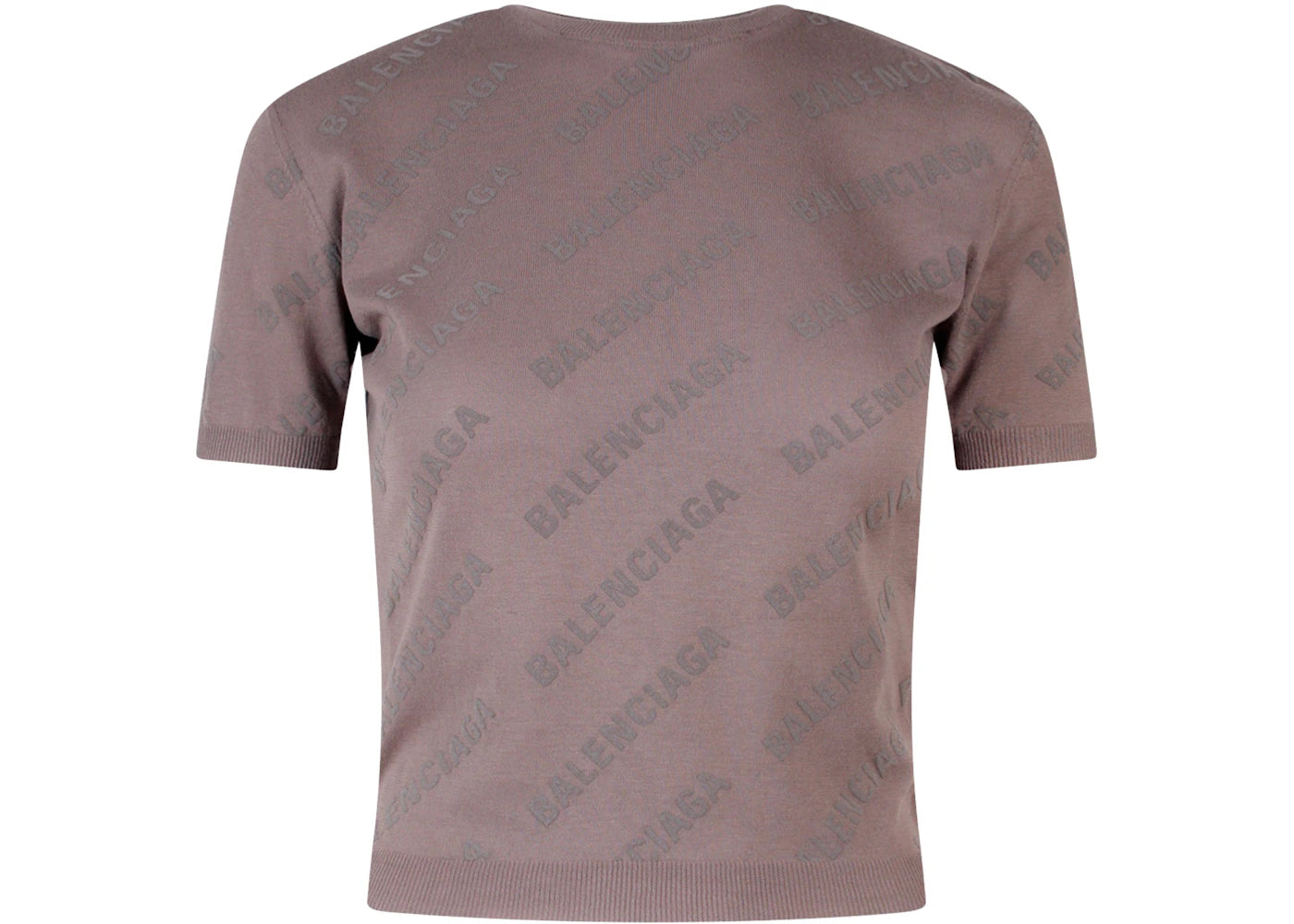 Balenciaga All-Over Logo T-Shirt Beige