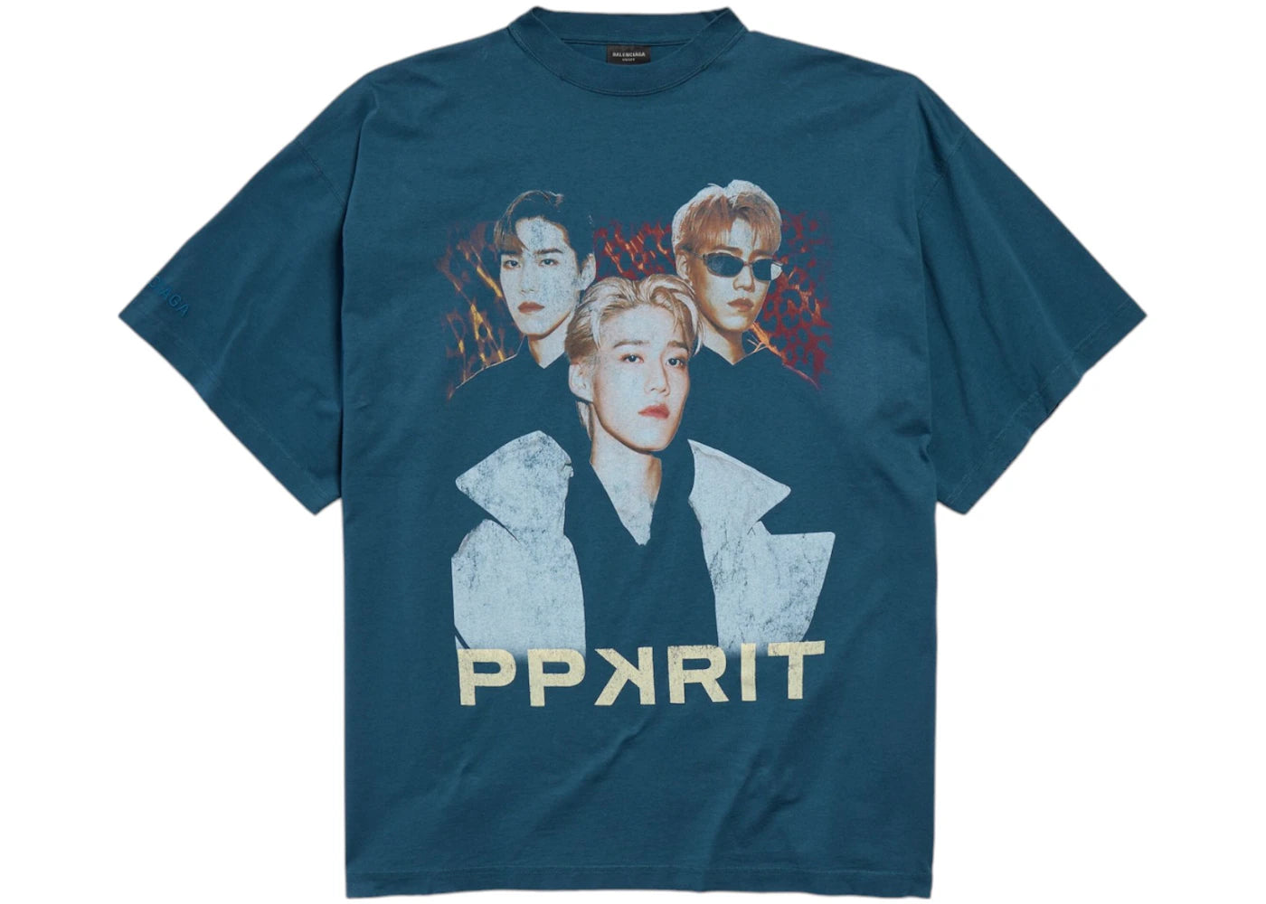 Balenciaga Ambassador Fanclub Series - PP Krit Oversized T-shirt Dark Blue