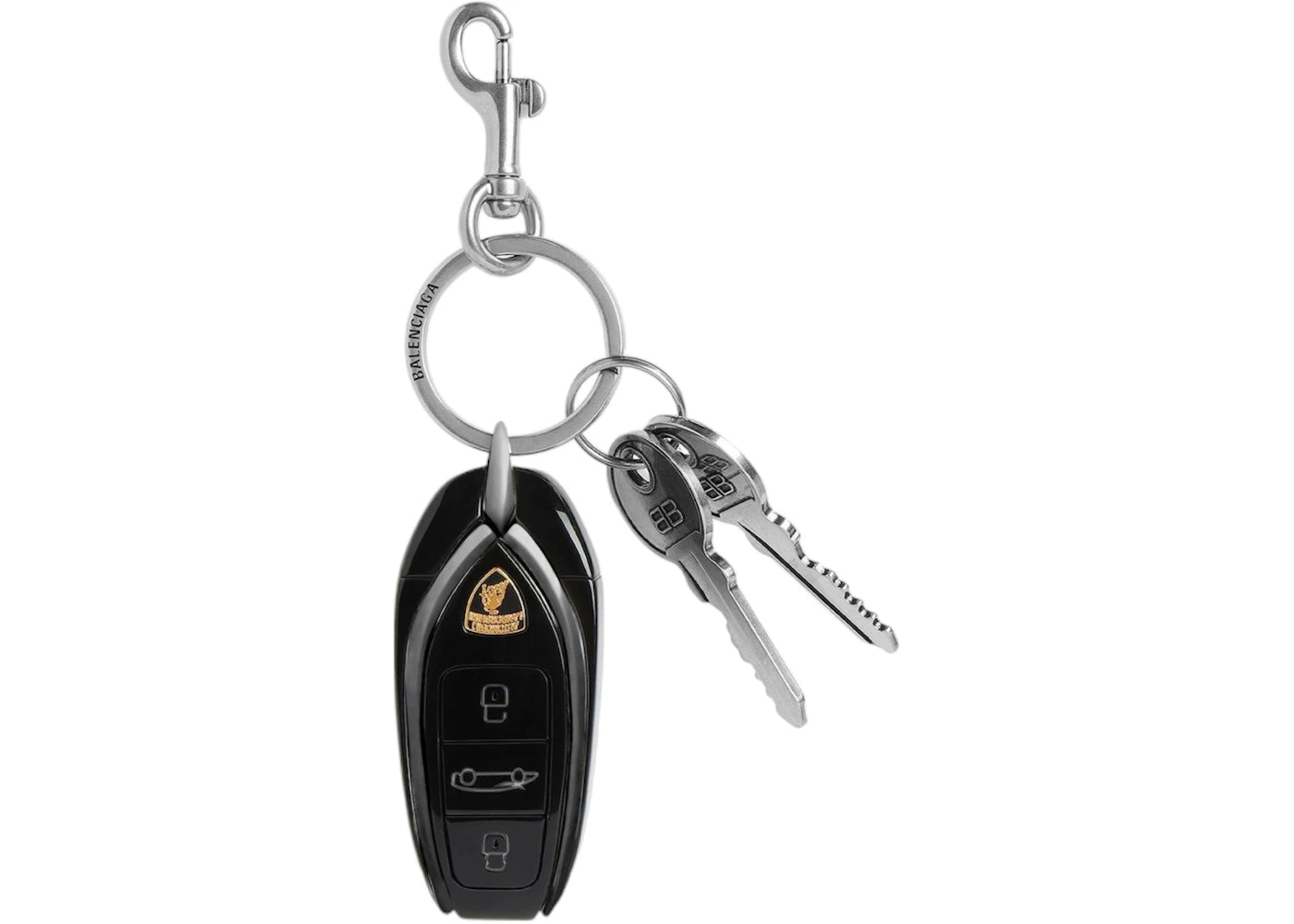 Balenciaga Automobil Lamborghini Car Charm Keyring Silver/Black