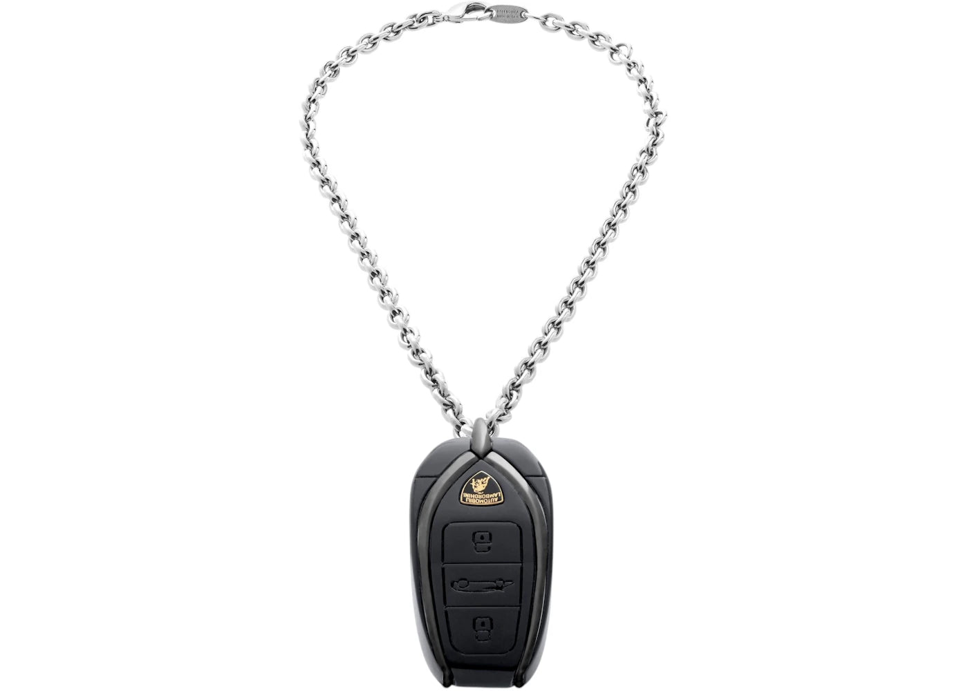 Balenciaga Automobil Lamborghini Car Key Necklace Jewlery Silver/Black