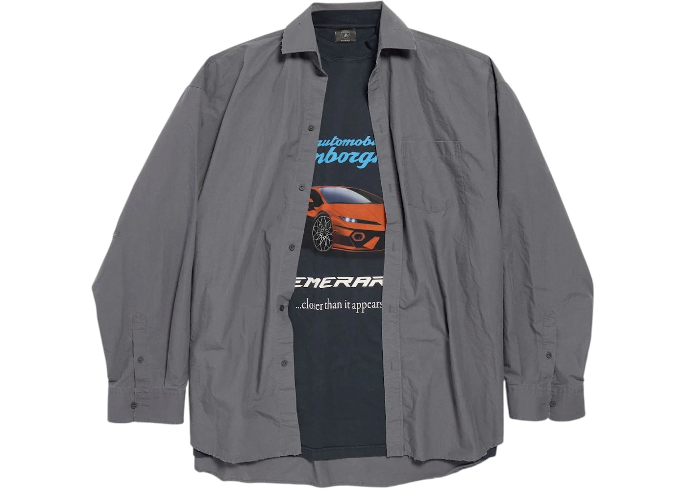 Balenciaga Automobil Lamborghini Layered Shirt Grey