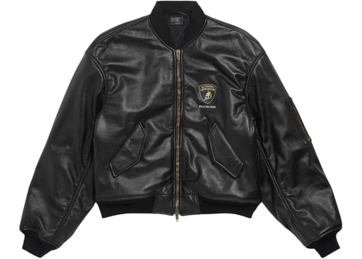 Balenciaga Automobil Lamborghini Oversized Bomber Jacket Black