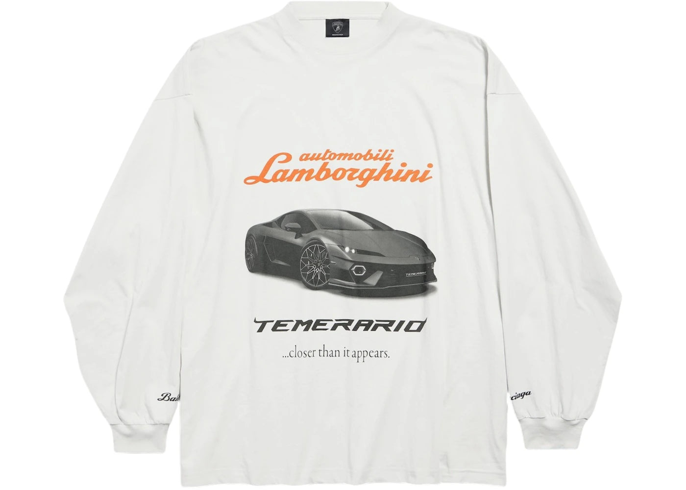 Balenciaga Automobil Lamborghini Oversized L/S Tee Dirty White