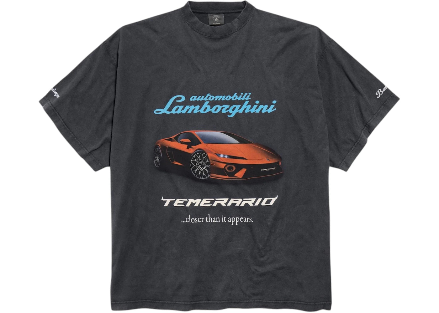 Balenciaga Automobil Lamborghini Oversized T-shirt Faded