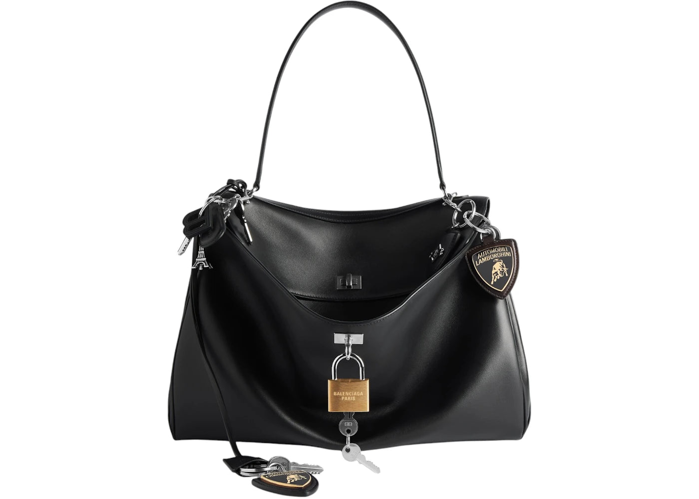 Balenciaga Automobil Lamborghini Rodeo Large Charm Bag Black