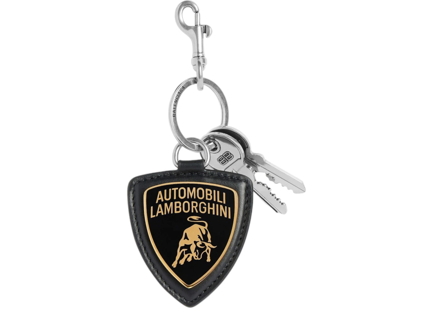 Balenciaga Automobil Lamborghini Shield Charm In Black Keychain Black