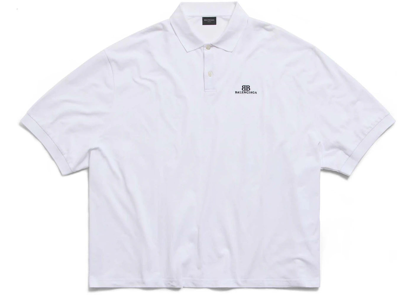 Balenciaga BB Classic Polo Shirt Oversized for Men White