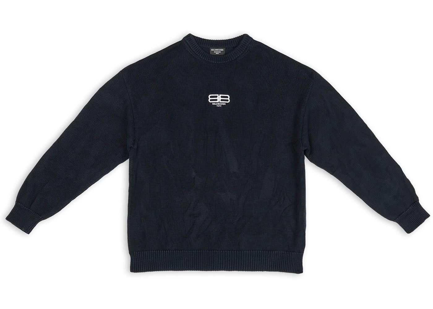Balenciaga BB Embroidered Crewneck Sweater Navy
