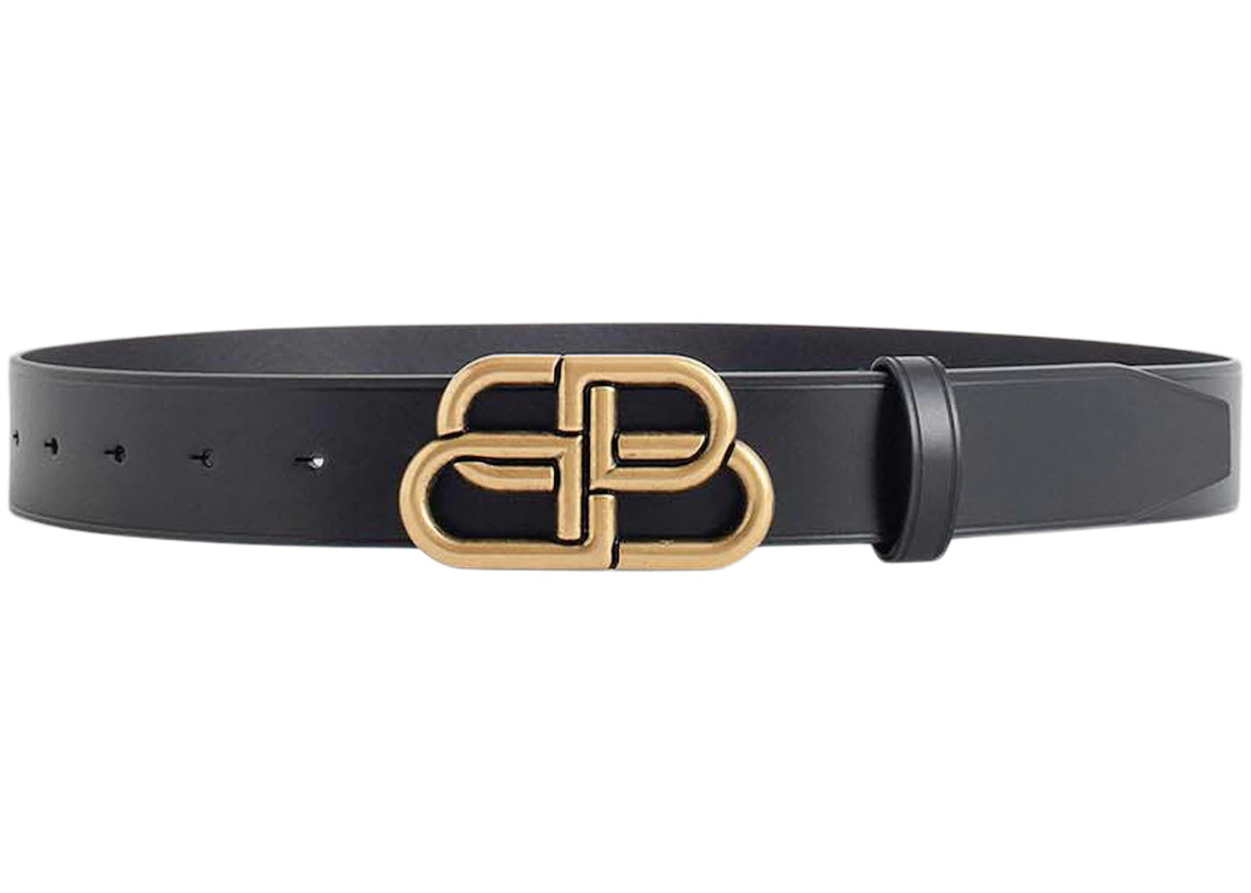 Balenciaga BB Large Belt Gold-tone Black