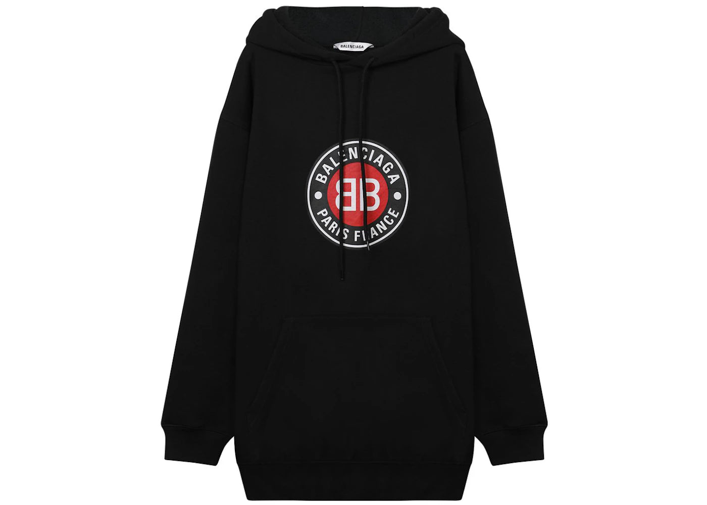 Balenciaga BB Logo Print Hoodie Black