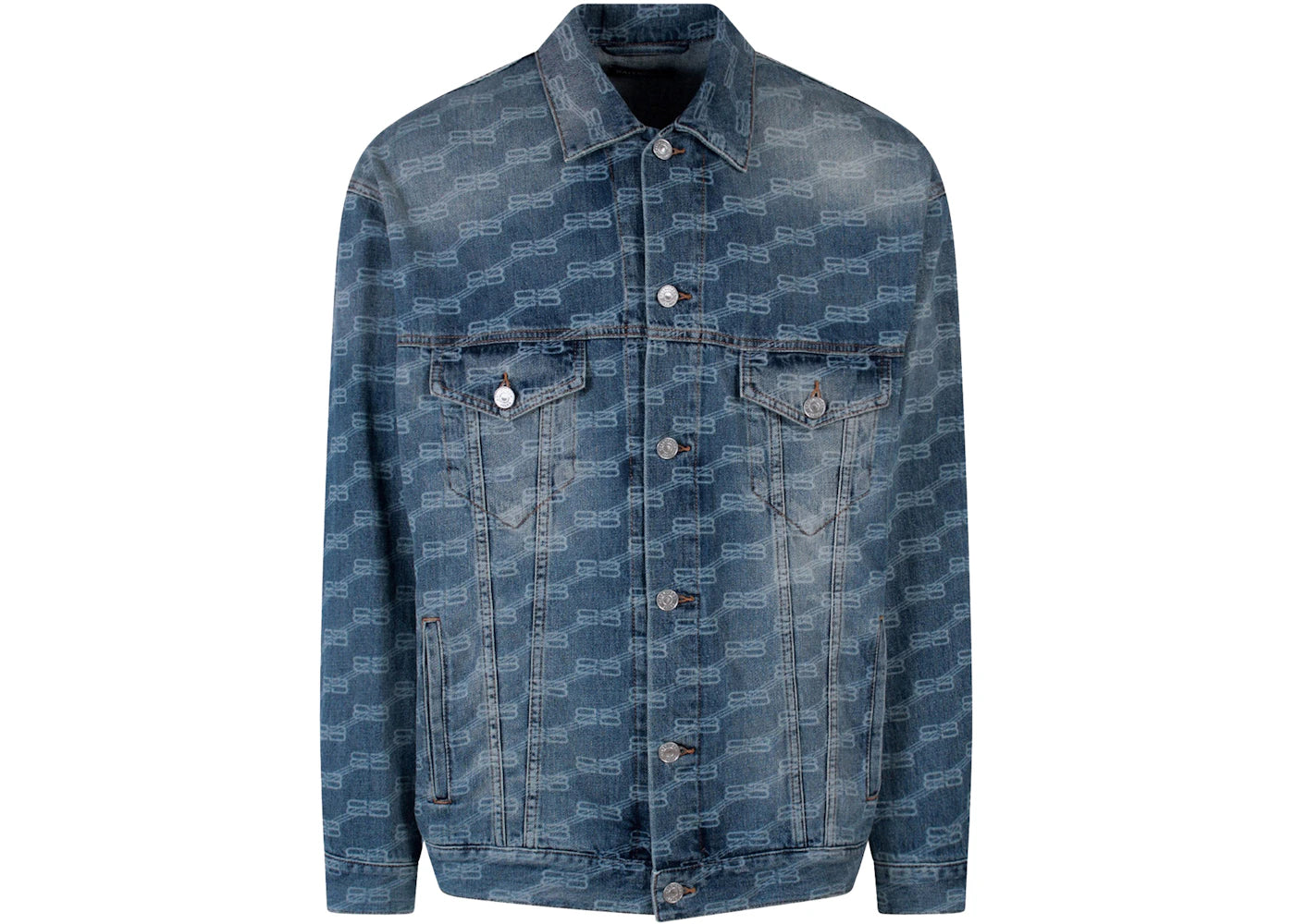 Balenciaga BB Monogram Denim Jacket Blue