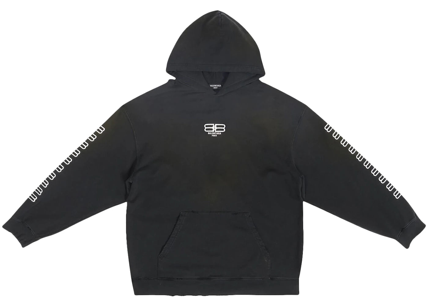 Balenciaga BB Paris Icon Medium Fit Hoodie Black/White
