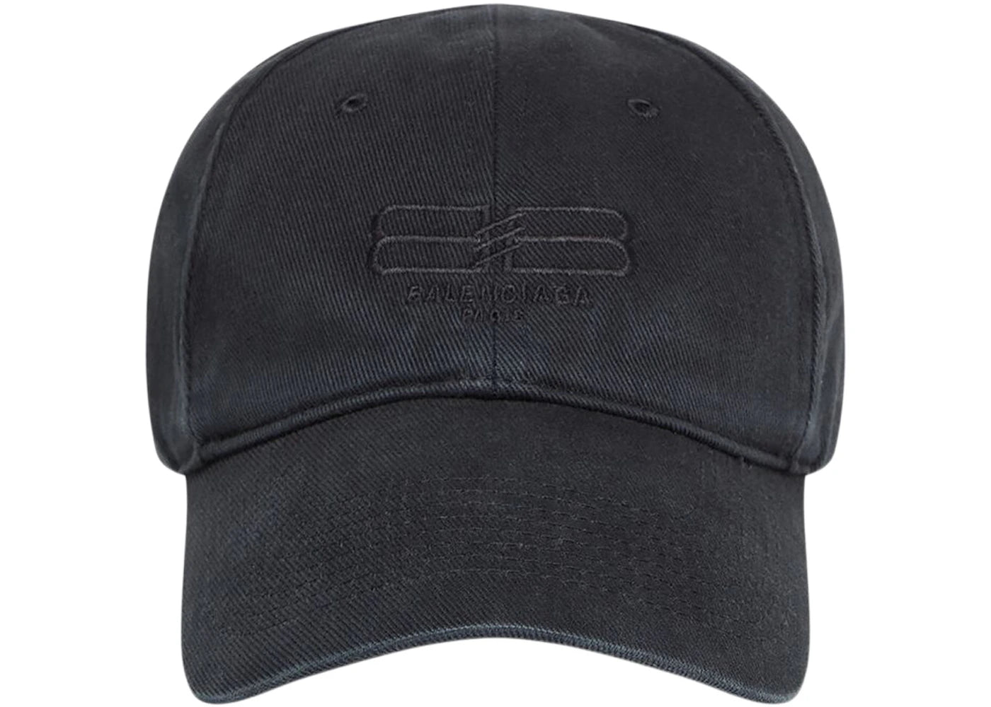 Balenciaga BB Paris Icon Velcro Strap Cap Black