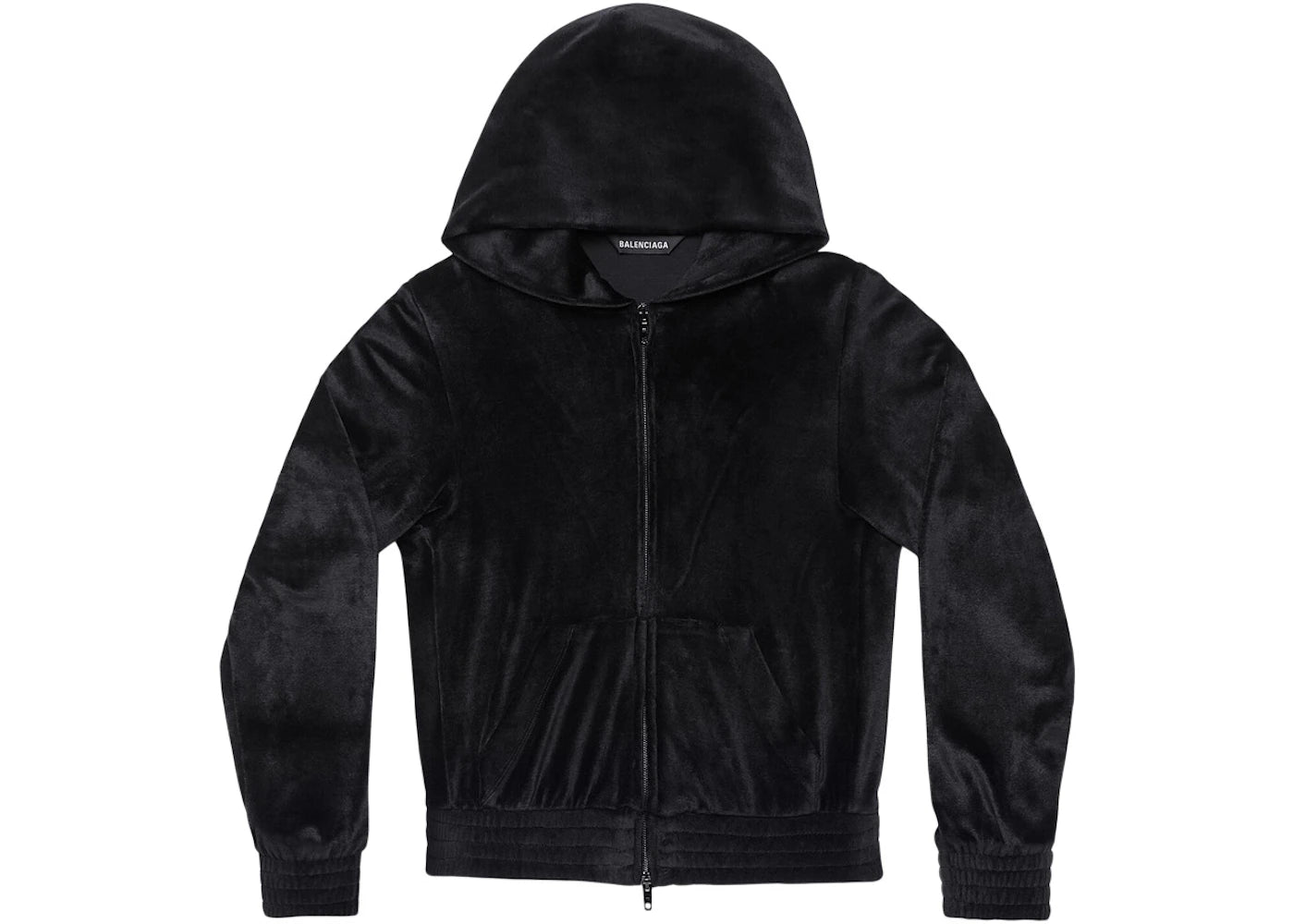 Balenciaga BB Paris Strass Zip-Up Fitted Hoodie Black