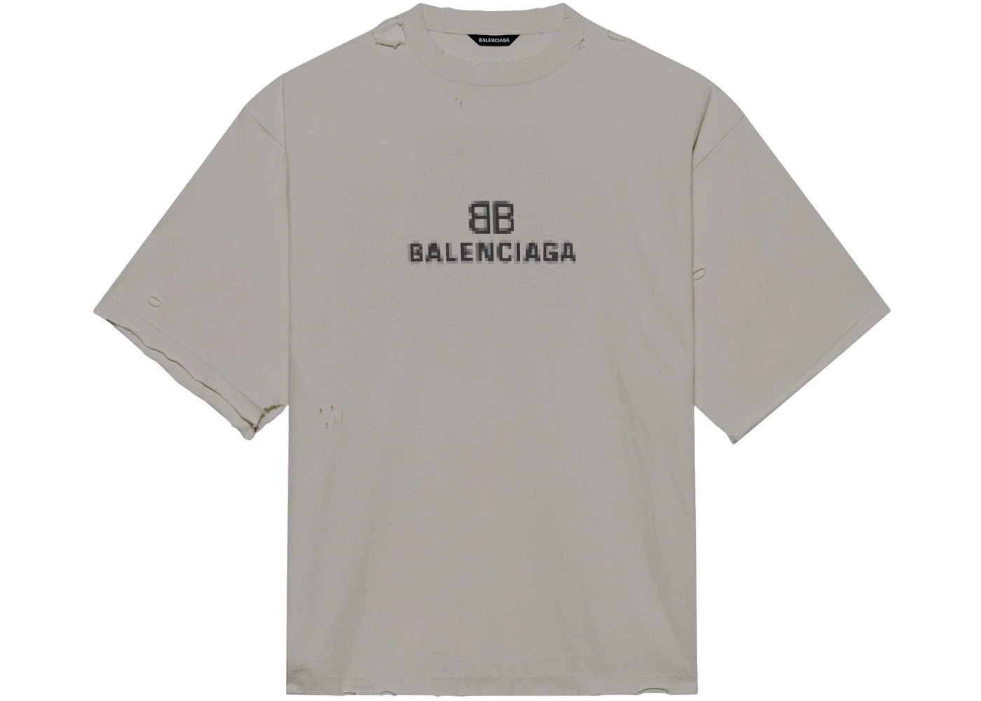 Balenciaga BB Pixel Boxy T-Shirt Grey