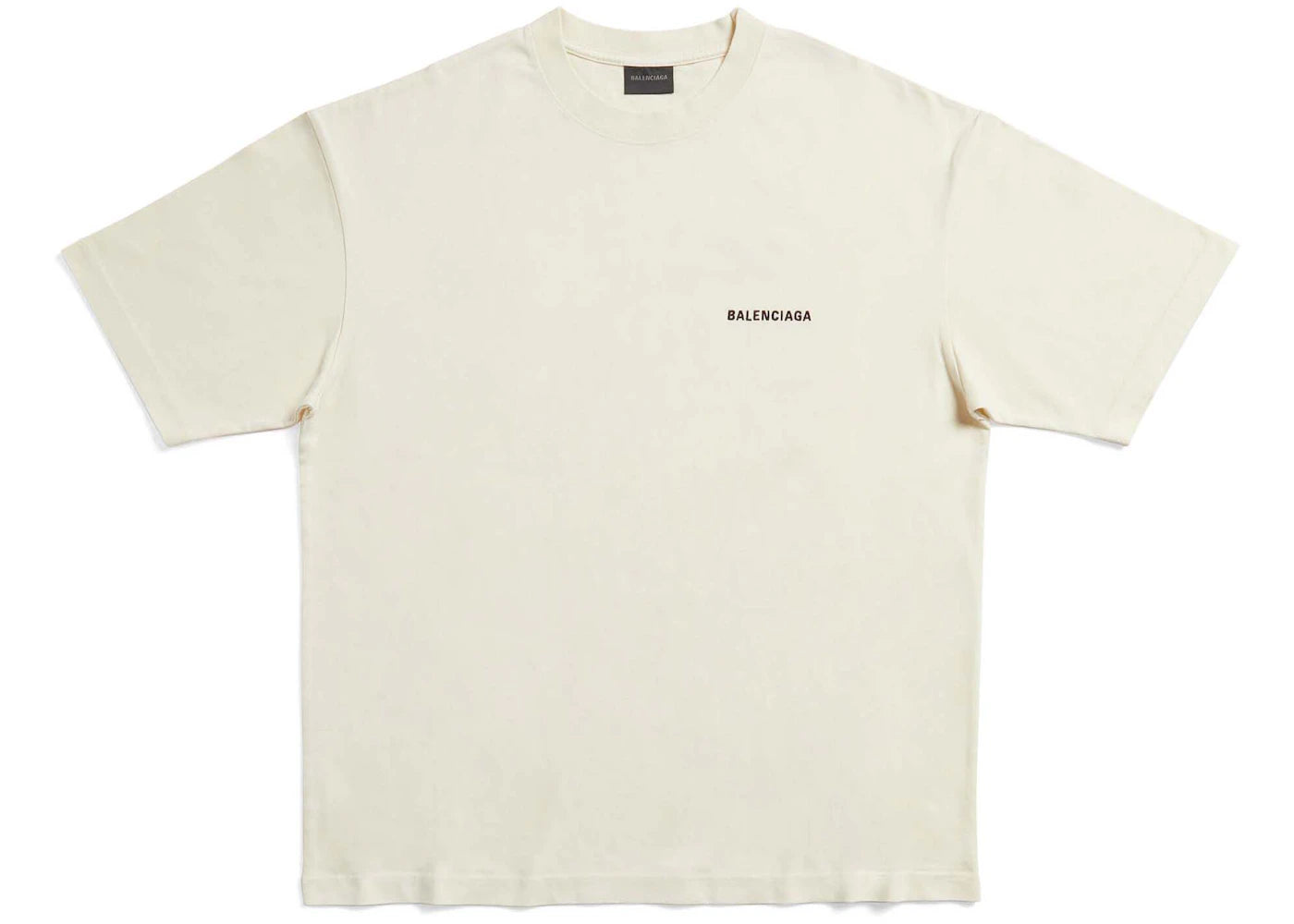 Balenciaga Back Logo Medium Fit T-shirt Cream