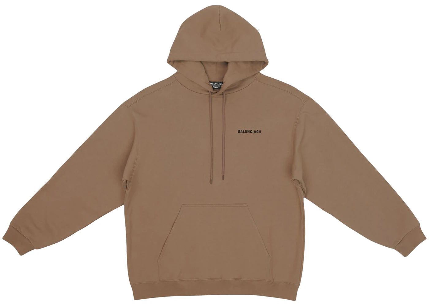 Balenciaga Back Logo Regular Fit Hoodie Dark Beige/Black