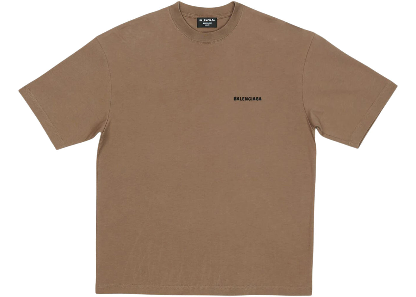 Balenciaga Back Logo Regular Fit Vintage T-shirt Dark Beige/Black