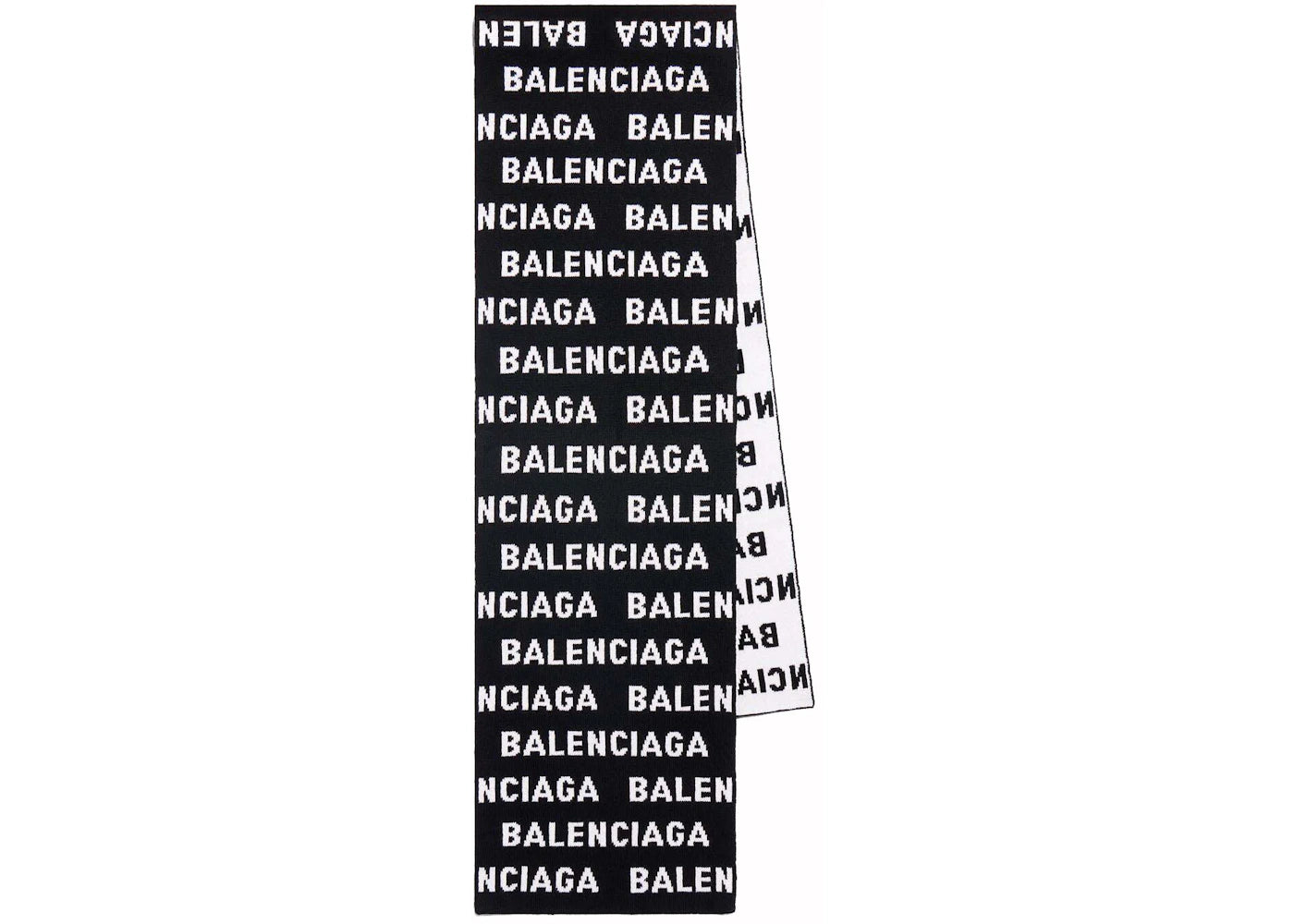 Balenciaga Bal Horizontal Allover Scarf Black