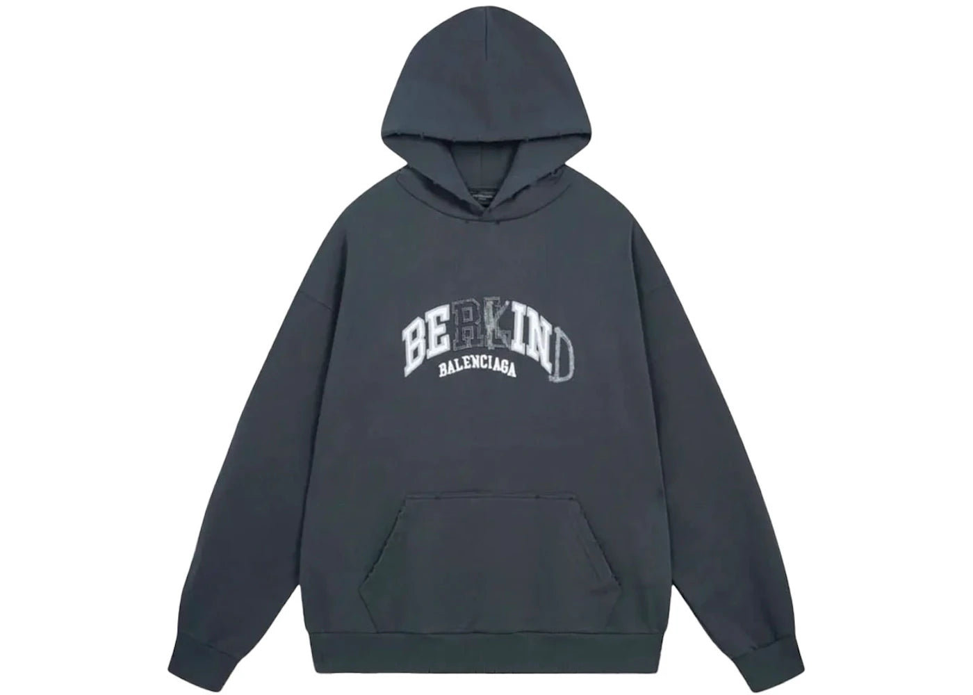 Balenciaga Be Kind Faded Black White Hoodie Black
