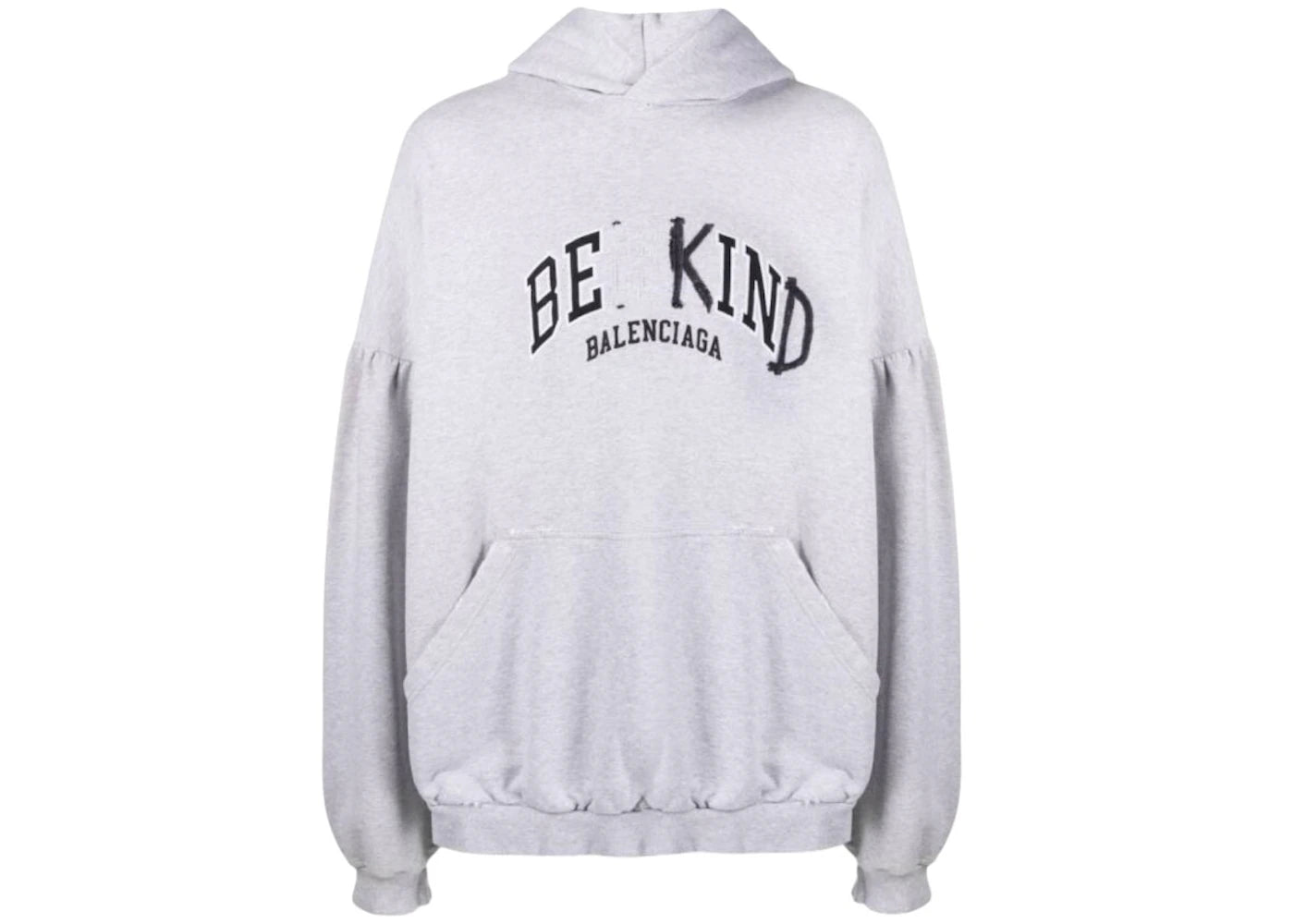 Balenciaga Be Kind Round Oversized Hoodie Grey