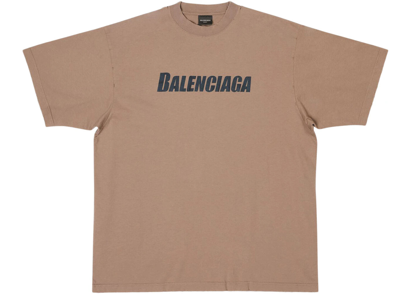 Balenciaga Caps Boxy Fit Vintage Jersey T-shirt Light Brown/Black