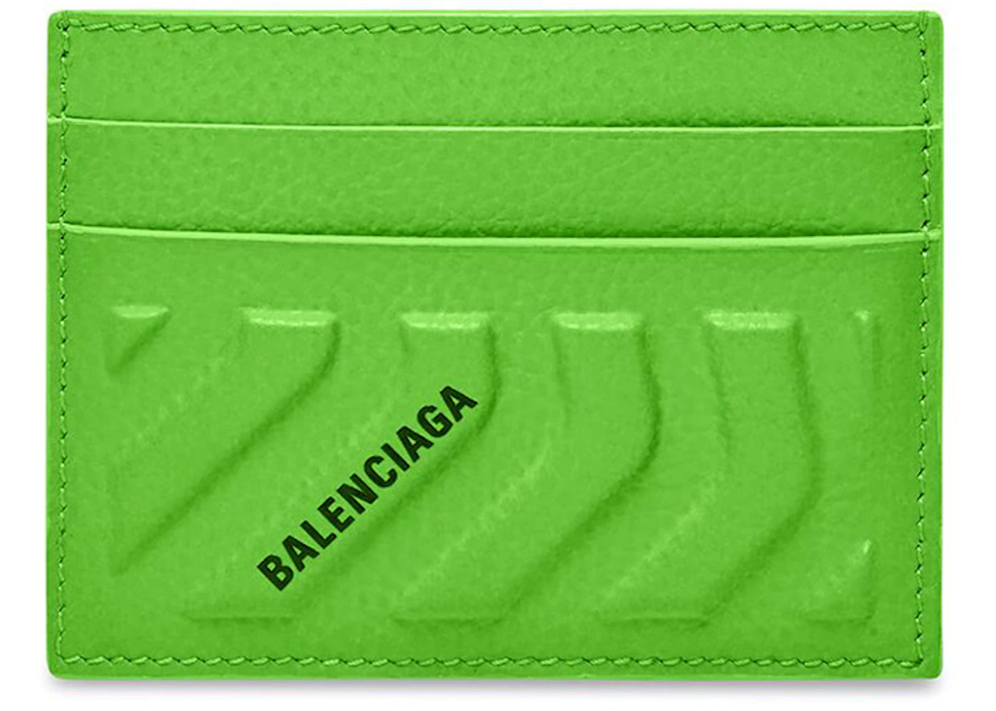 Balenciaga Car (4 Card Slots 1 Bill Compartment) Card Holder Bright Green/Black