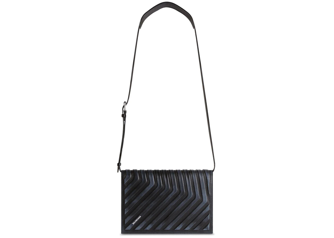 Balenciaga Car Flap Dirty Effect Crossbody Black