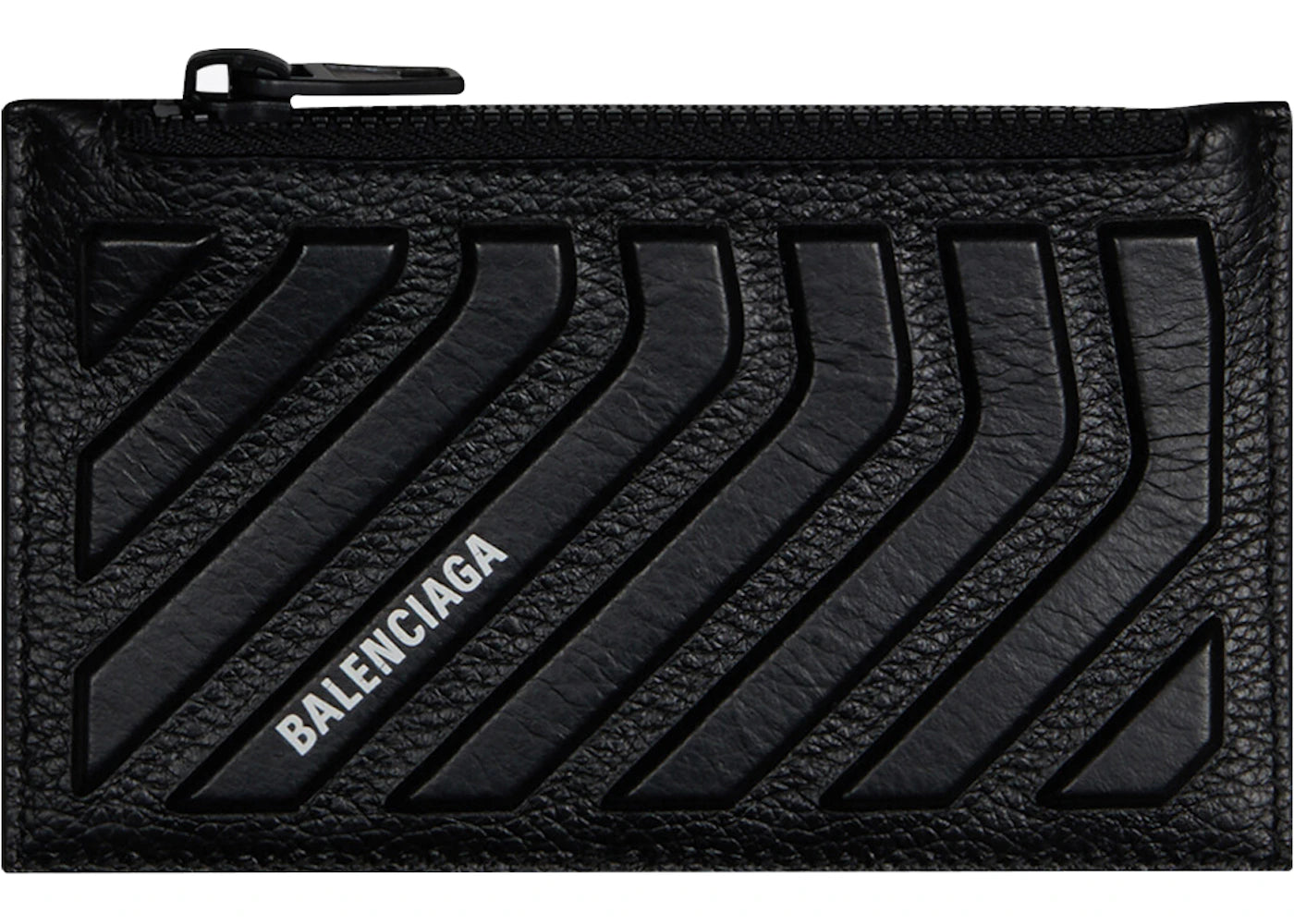 Balenciaga Car Long Coin And Card Holder in Grained Calfskin Black