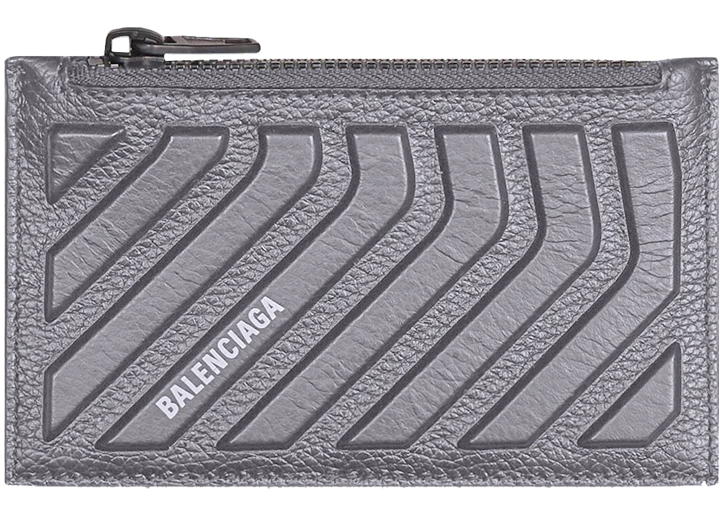 Balenciaga Car Long Coin And Card Holder in Grained Calfskin Dark Grey