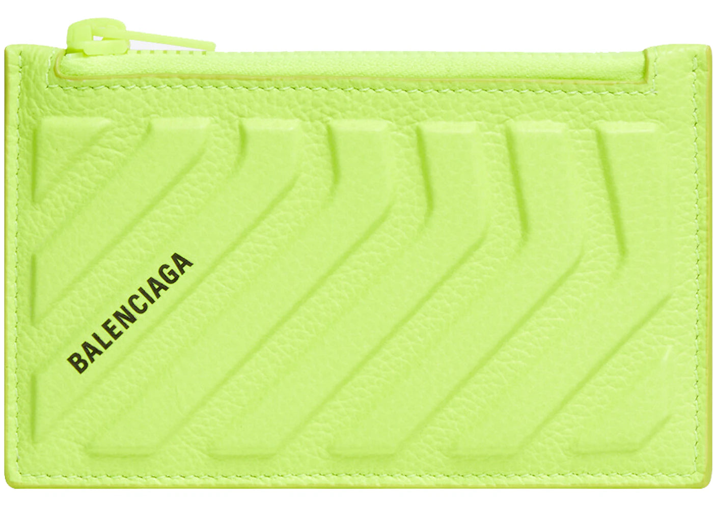 Balenciaga Car Long Coin And Card Holder in Grained Calfskin Yellow