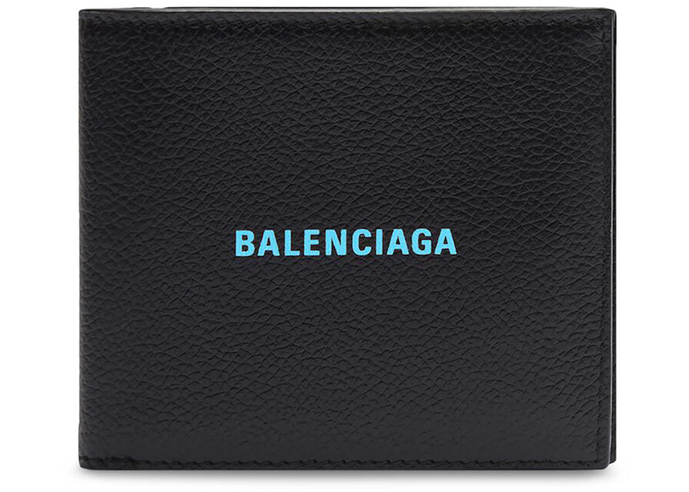 Balenciaga Cash Square (8 Card Slot 2 Bill Compartments) Folded Wallet Black/Blue