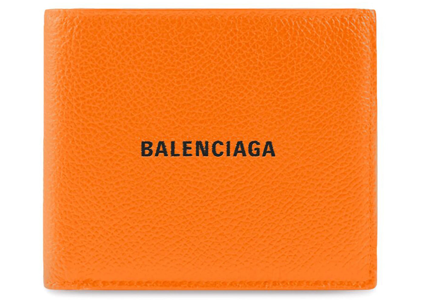 Balenciaga Cash Square (8 Card Slot 2 Bill Compartments) Folded Wallet Orange/Black