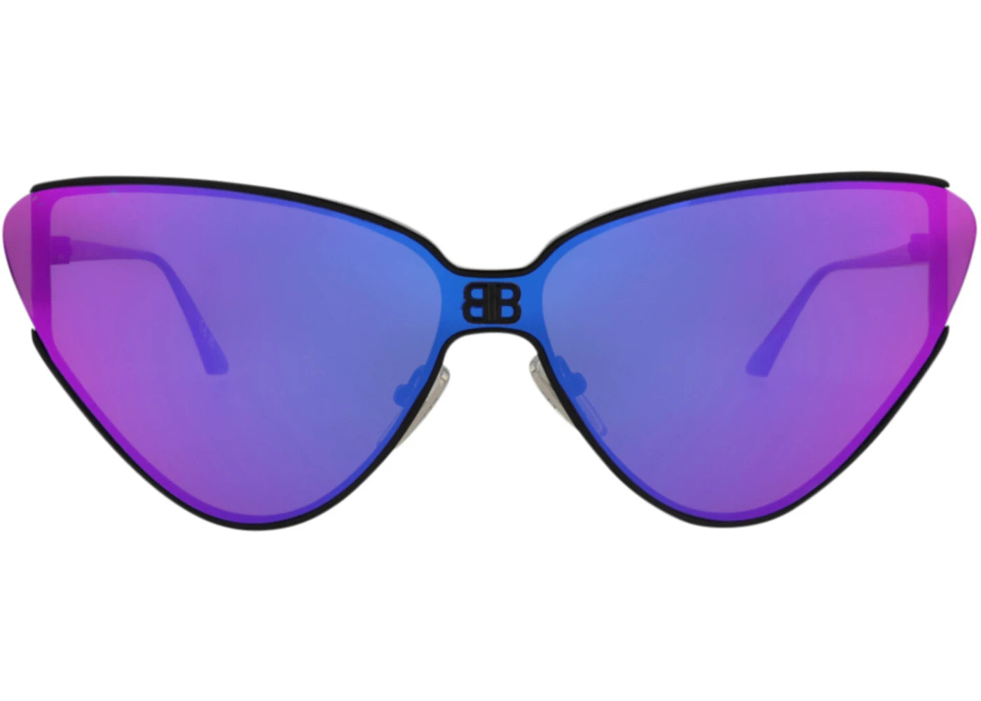 Balenciaga Cat Eye-Frame Metal Sunglasses Black/Black/Violet (BB0191S-30011959-003)