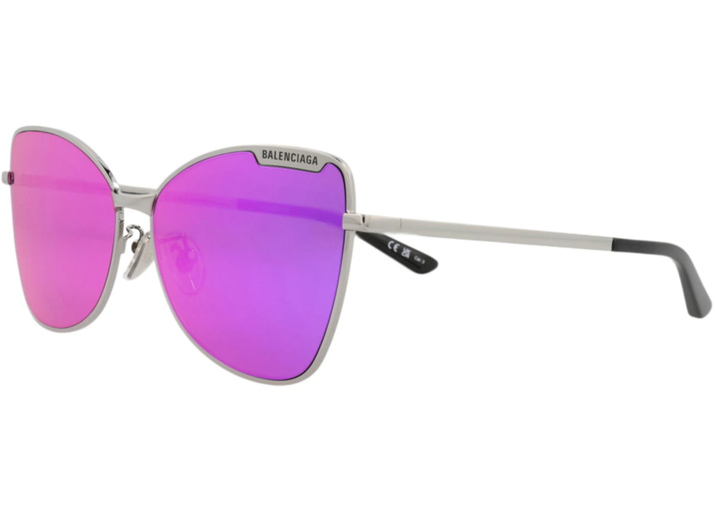 Balenciaga Cat Eye Sunglasses Ruthenium Ruthenium Violet (BB0278S-30013990-003)