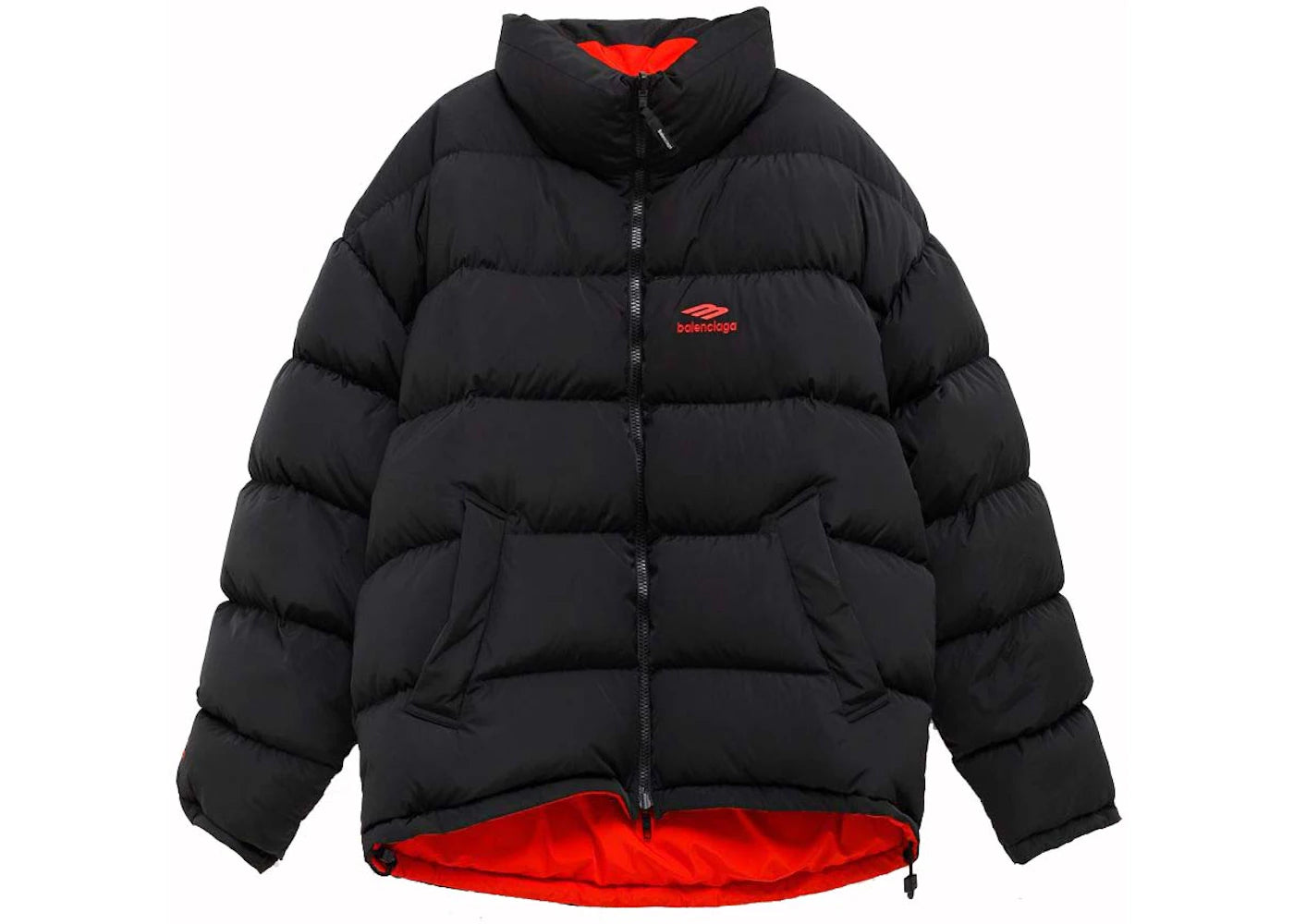 Balenciaga Cocoon Kick Puffer Jacket Black/Red
