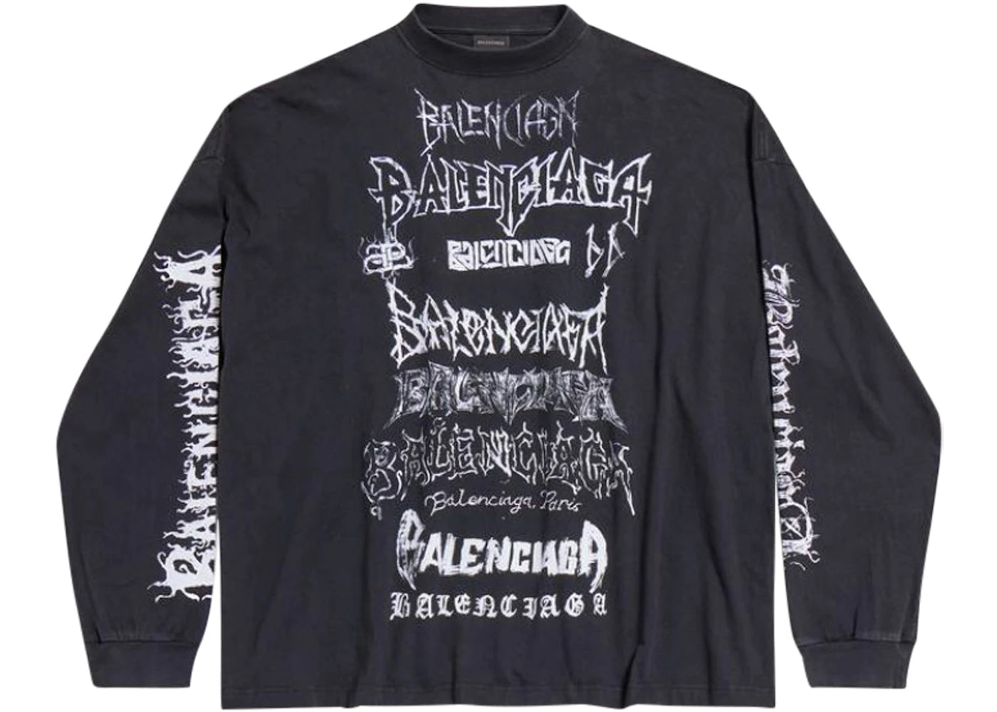 Balenciaga DIY Metal Longsleeve Medium Fit T-Shirt Black/White