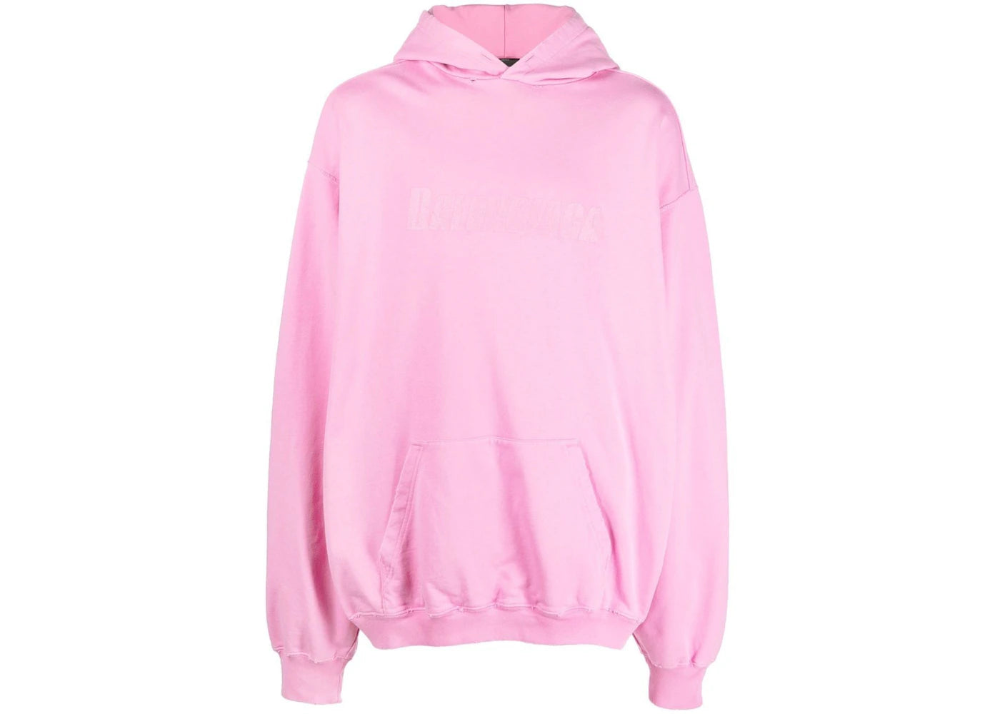 Balenciaga Destroyed Logo-Print Hoodie Pink