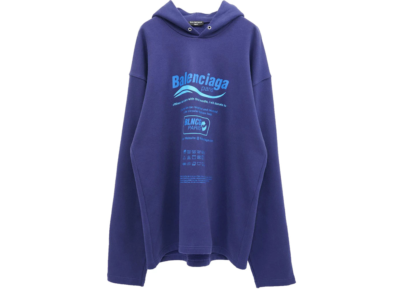 Balenciaga Dry Cleaning Logo Hoodie Blue