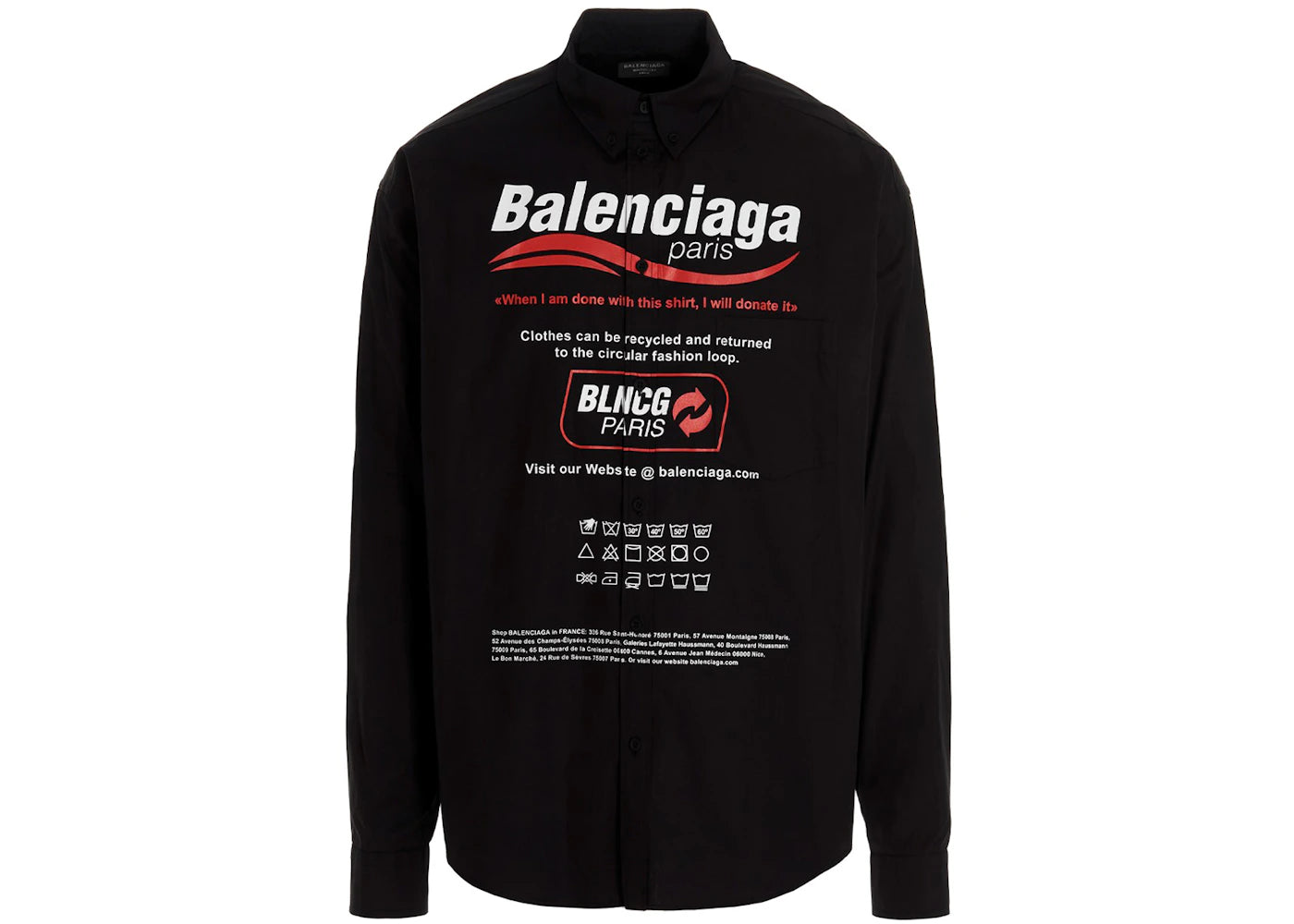 Balenciaga Dry Cleaning Logo Shirt Black