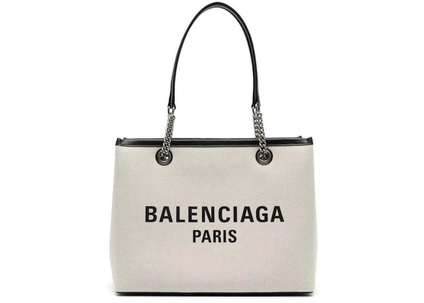Balenciaga Duty Free Tote Medium Size Bag White/Black