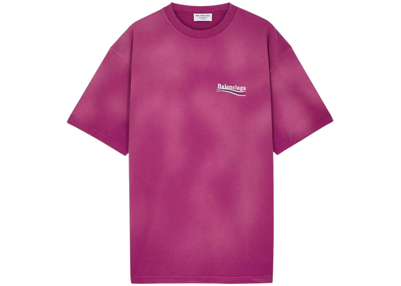 Balenciaga Embroidered Dyed Political Campaign Logo T-shirt Washed Pink