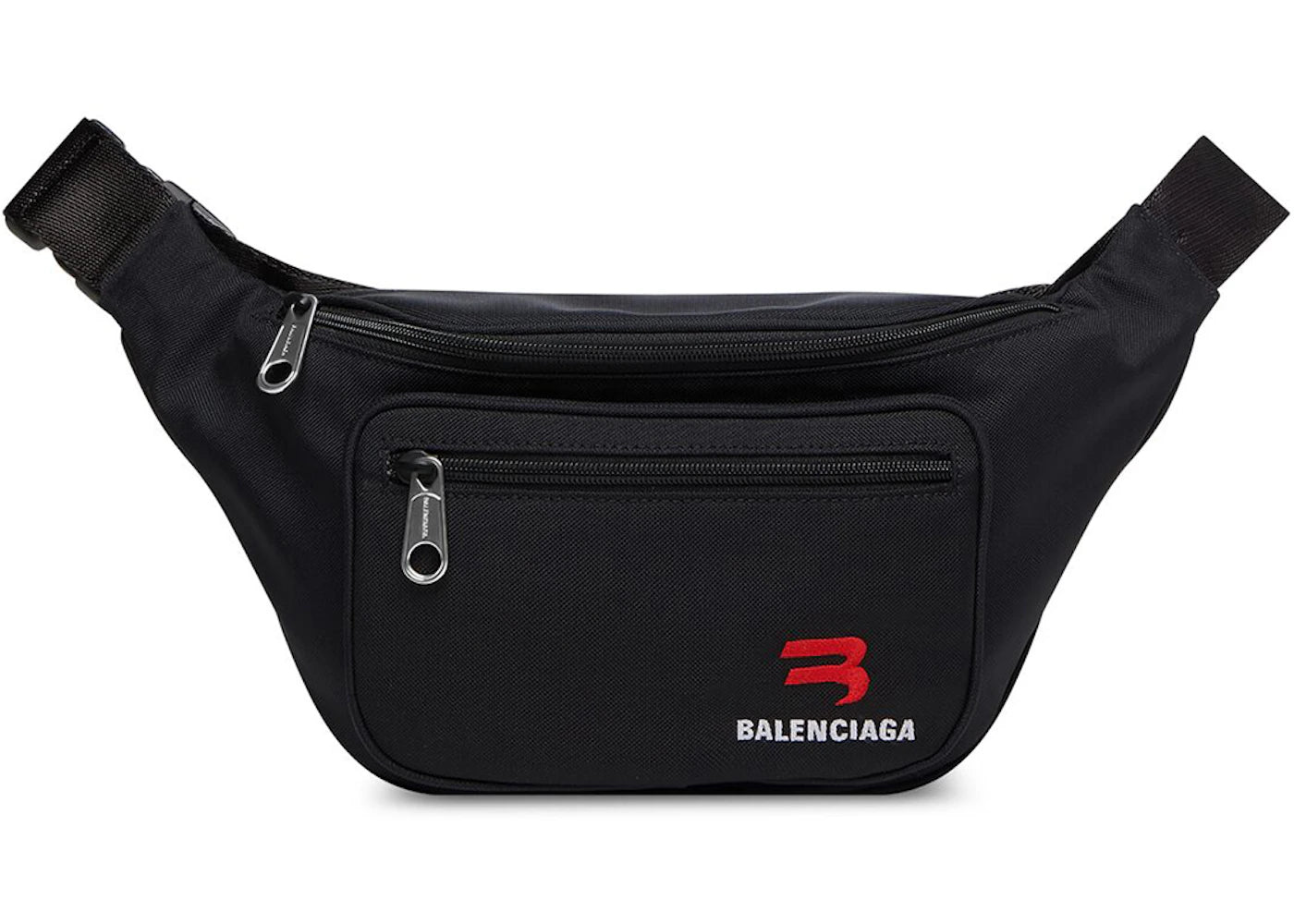 Balenciaga Explorer Sporty B Logo Embroidered Beltpack Medium Black
