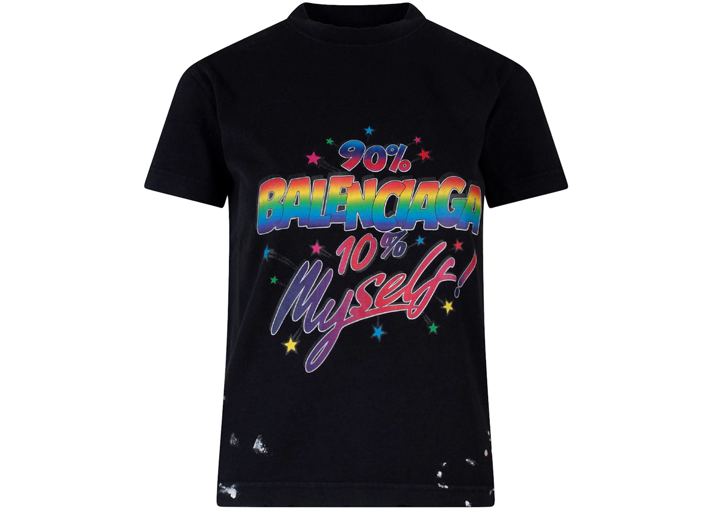 Balenciaga Frontal Logo Cotton T-Shirt Black