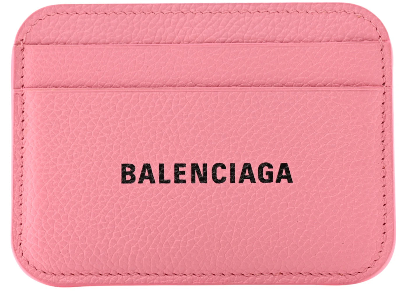 Balenciaga Grained Calfskin Logo Cash Rounded Card Holder Light Pink/Black
