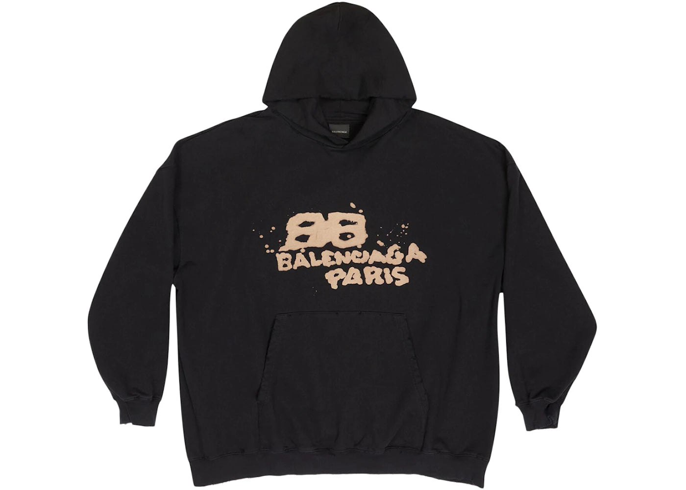 Balenciaga Hand Drawn BB Icon Large Fit Hoodie Black