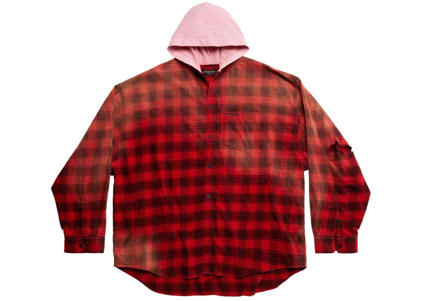 Balenciaga Hooded Shirt Intense Red/Black