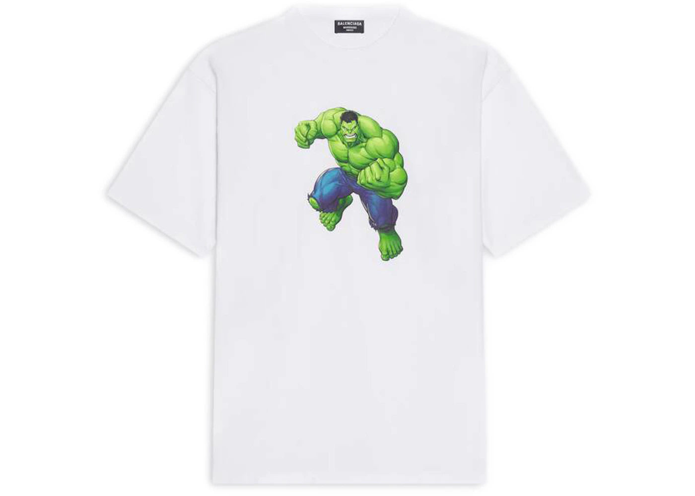 Balenciaga Womens Hulk 2021 MARVEL Medium Fit T-shirt White
