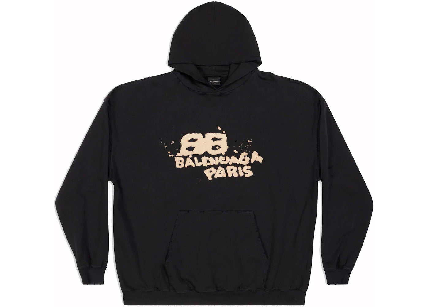 Balenciaga Large Fit Hand-Drawn BB Icon Hoodie Black