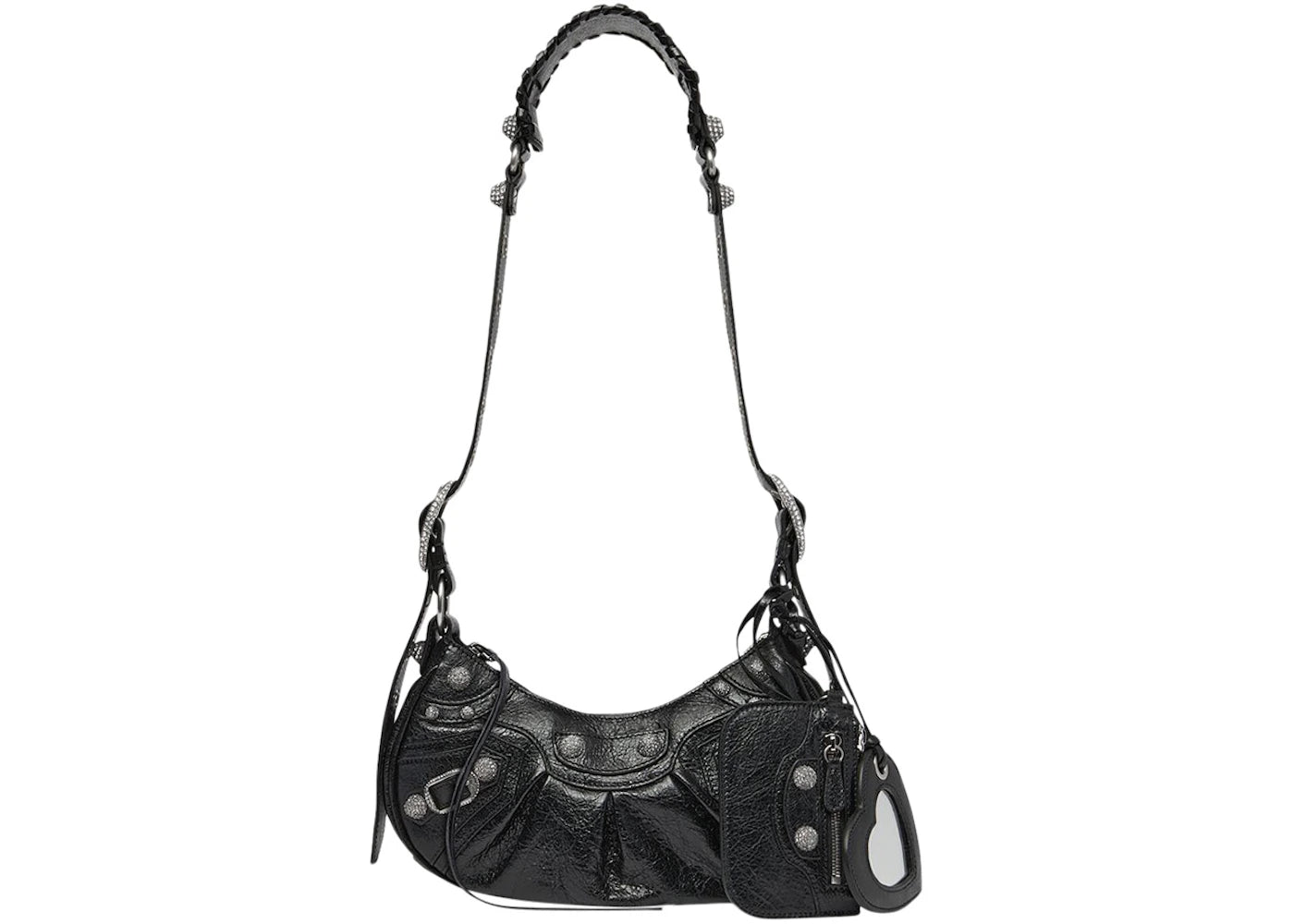 Balenciaga Le Cagole Shoulder Bag XS Rhinestones Black